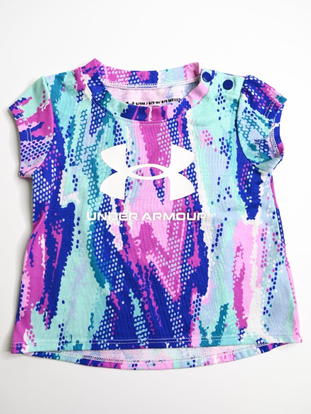 UNDER ARMOUR Pink Purple Mint Green Toddler Short Sleeve Top - Size 6/9 Months